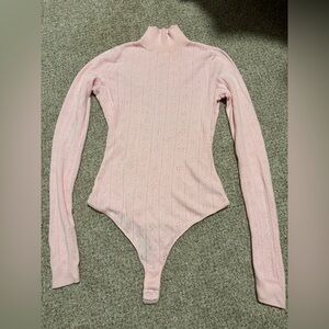 SKIMS Light Pink Thong mock neck Bodysuit size medium